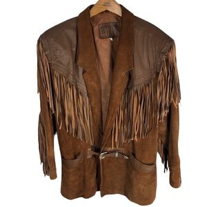 Whipp vintage fringe suede leather jacket